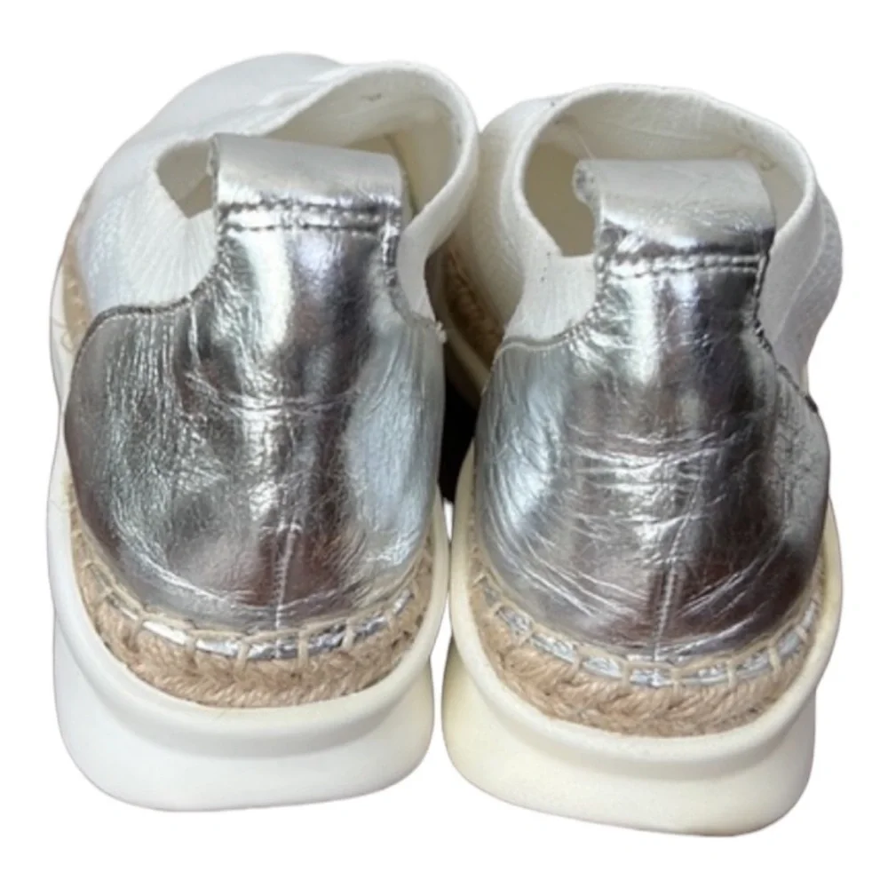 Vince Camuto Affina White Knit Jute Slip On Sneakers Size 5